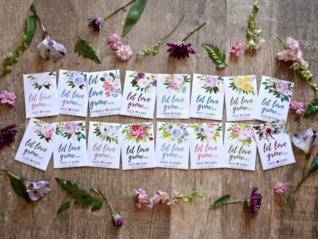Personalized Flower Seed Wedding Favors from Plain Jane - via etsy.com