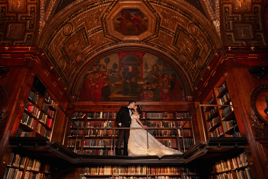 Christina and Ben Wedding - Bride and Groom Kissing - University Club of New York - Christian Oth Studio