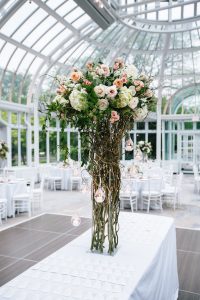 Jennifer & Sean Wedding - High Centerpiece - Brooklyn Botanic Garden - by Andrew Henderson