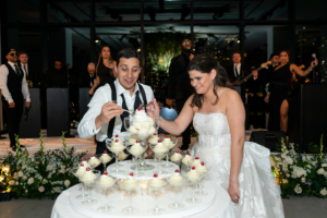 Stephanie and Ricky Wedding - Bride and Groom Dessert Tower - The Glasshouse - Berit Bizjak Photography