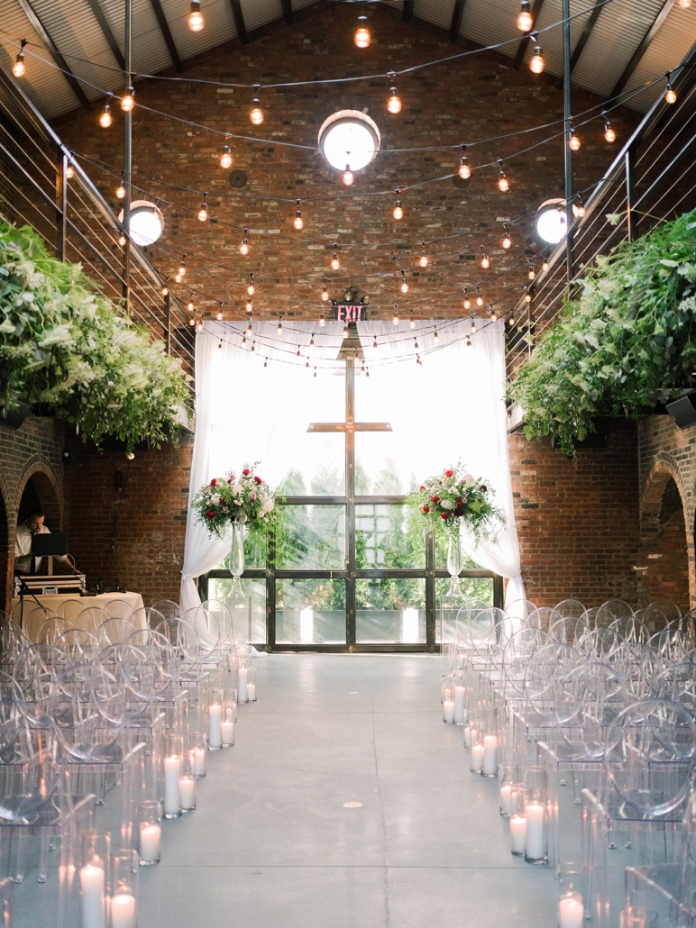 Ana and Jack Wedding - Aisle Candles Ceremony and Balcony Arrangement - The Foundry - Asher Gardner Photography