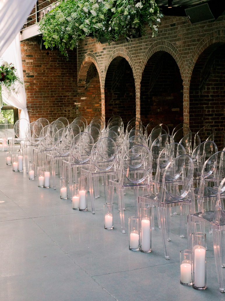 Ana and Jack Wedding - Aisle Candles Balcony Arrangement - Asher Gardner Photography
