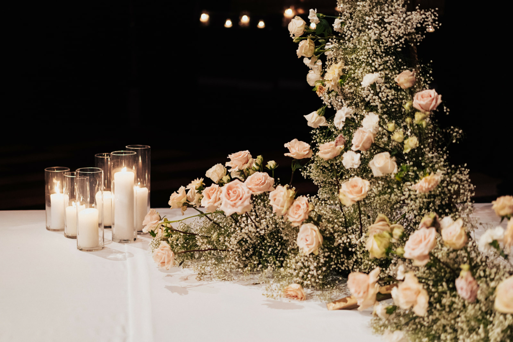 Samantha and Ryan Wedding - Moon Gate Floral Arch Detail - Gotham Hall - Toujours Photo