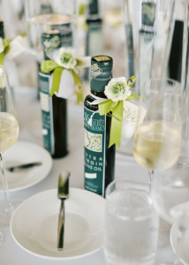 Alexis and AJ Wedding - Olive Oil Bottle Favor - Maritime Parc - Bri Johnson Studios