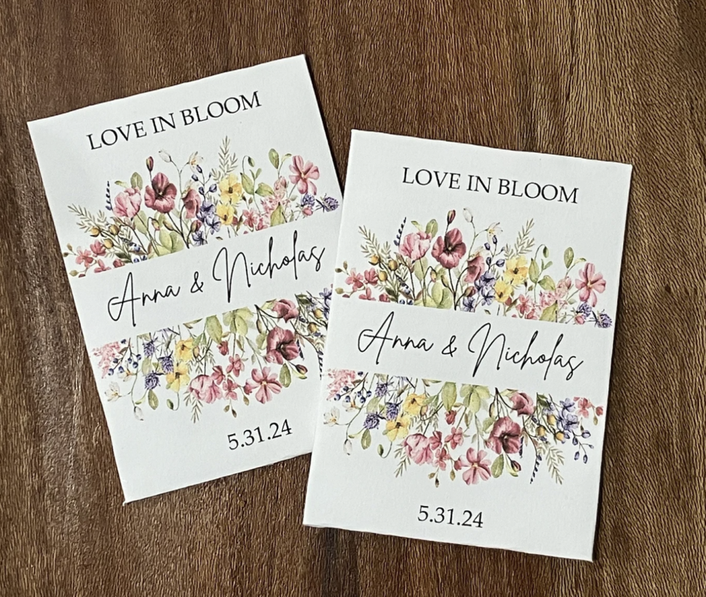 Custom Flower Seed Packet Favors - via Favor Universe on etsy.com