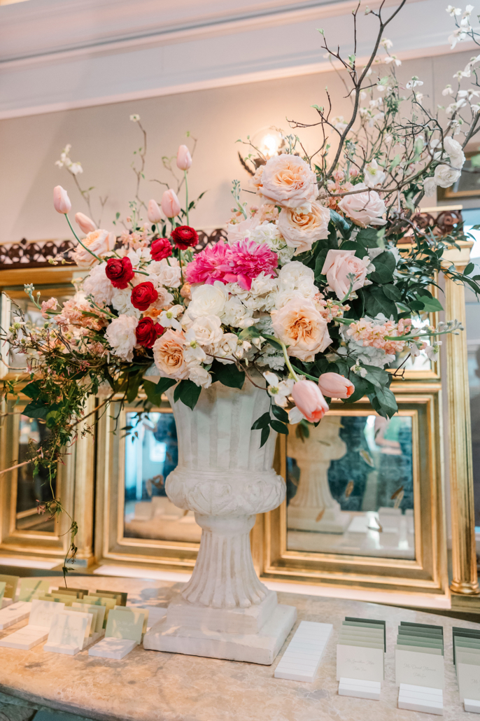 Rebecca and Kevin Wedding - Card Table Centerpiece - Tavern on the Green - Lizzie Burger Photography