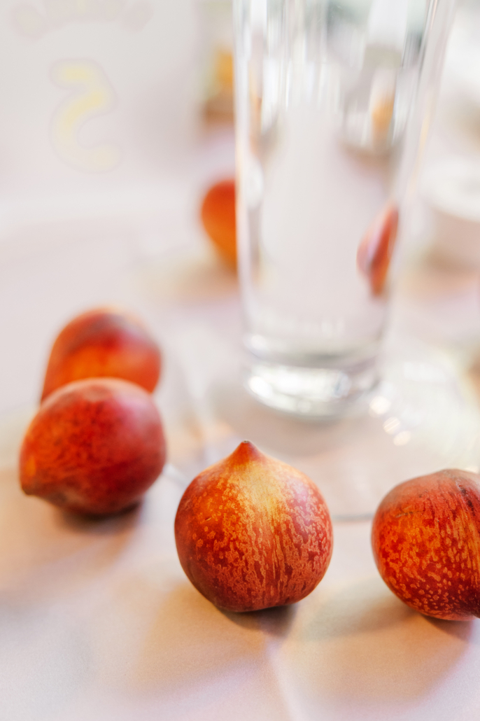 Rebecca and Kevin Wedding - High Centerpiece Fruit Detail - Tavern on the Green - Lizzie Burger Photography