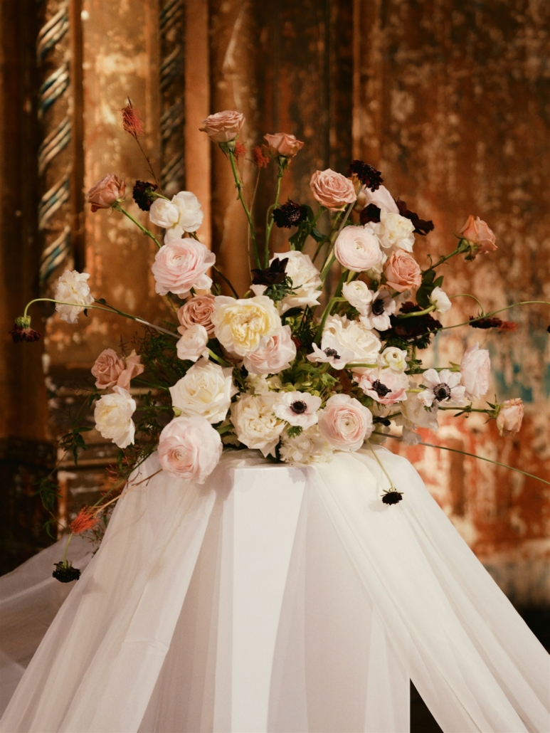 Masha and Phoebe Wedding - Ceremony Arrangement Detail - Angel Orensanz Foundation - Aesthetic Sabatoge