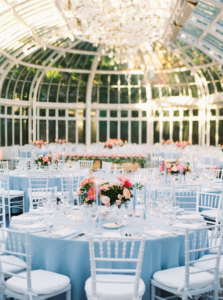 Andrea and Mohit Wedding - Low Centerpiece Reception Atmosphere - Brooklyn Botanic Garden - Deirdre Photography
