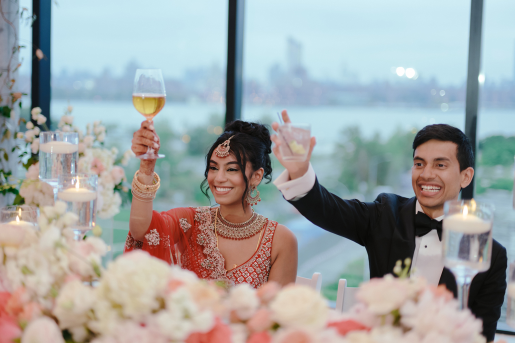 Shifali and Vikram Wedding - Bride and Groom Toasting - Vesper - Tati and Roman Photography