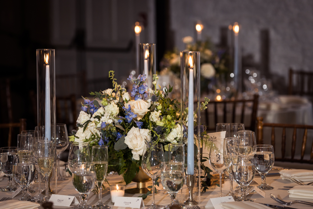 Katie and Joseph Wedding - Low Centerpiece - New York Botanical Garden - Femina Photo
