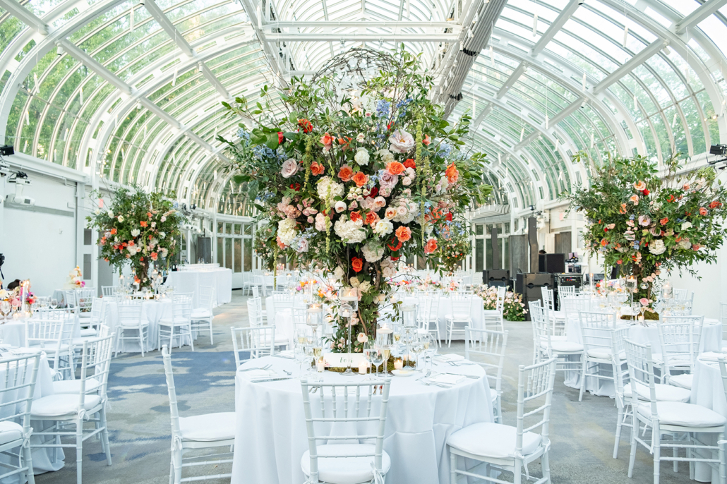 Kelsey and Alex Wedding - High Centerpiece Tablescape - Brooklyn Botanic Garden - Cappy Hotchkiss Photography
