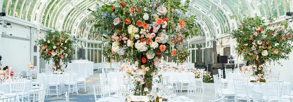 Kelsey and Alex Wedding - High Centerpiece Tablescape - Brooklyn Botanic Garden - Cappy Hotchkiss Photography