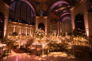 Nina and Lorenzo Wedding - Reception Atmosphere Tablescape - Cipriani 25 Broadway - Walker Studios
