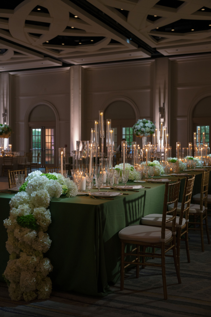 Amanda and Rami Wedding - Tablescape Floral Runner - The Ritz Carlton Naples - Hunter Ryan Photo