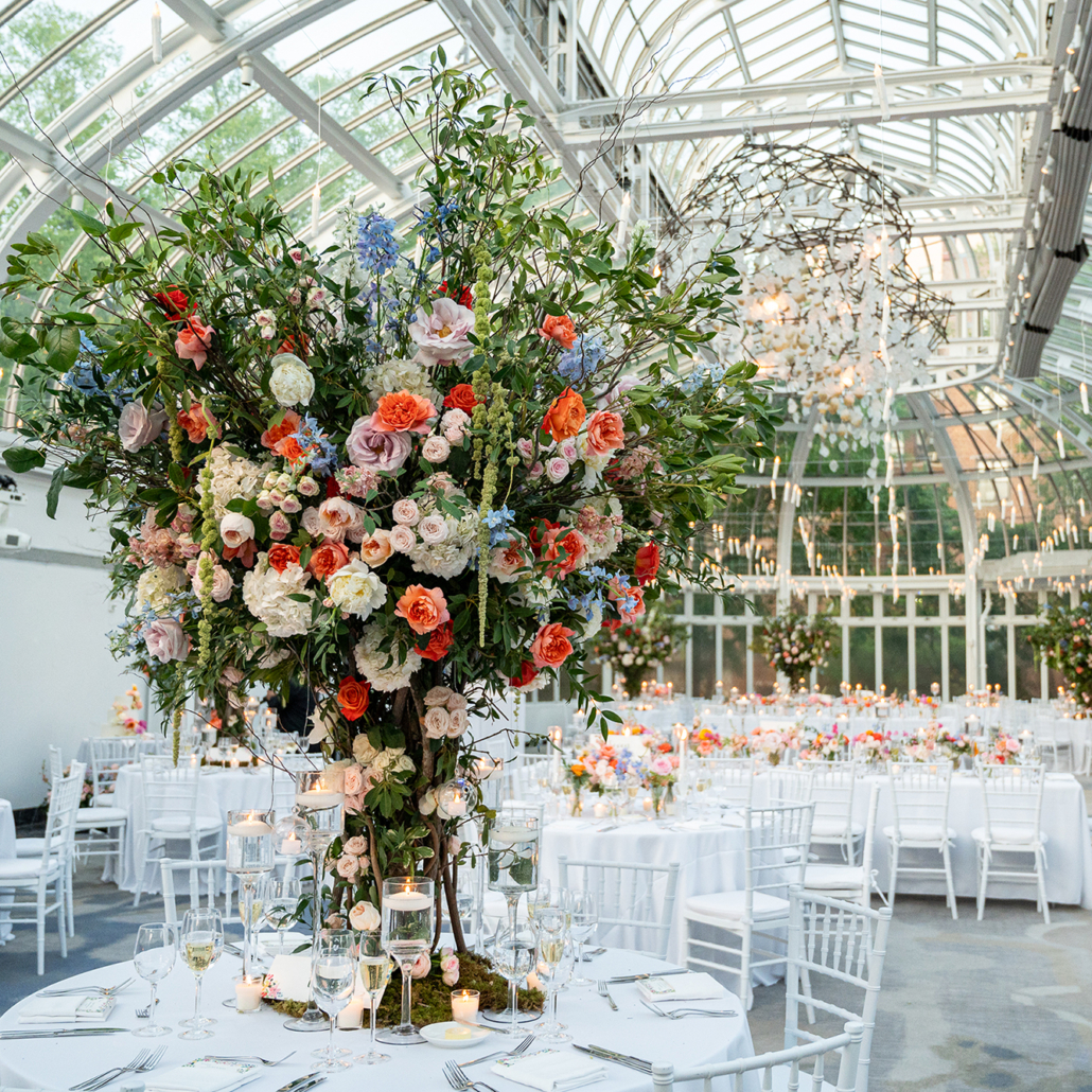 Kelsey and Alex Wedding - High Centerpiece - Brooklyn Botanic Garden - Cappy Hotchkiss Photography