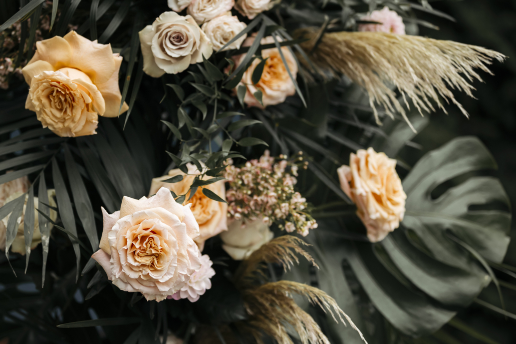 Katie and Bryan Wedding - Ceremony Arrangement Detail - New York Botanical Garden - Sarah Churchill Photography