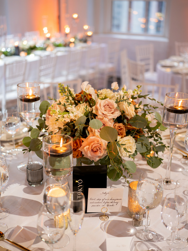 Kristin and Drew Wedding - Low Centerpiece - 620 Loft and Garden - Aran Quinto