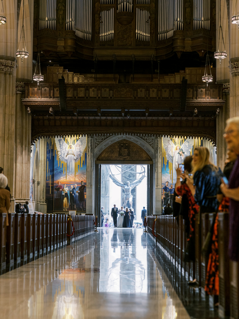 Christina and Mike Wedding - Bride Entering Church Ceremony - Brooklyn Botanic Garden - Sophie Kaye Photography