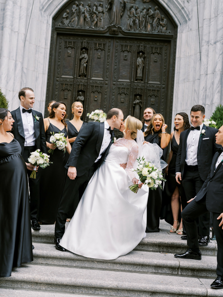 Christina and Mike Wedding - Bride and Groom Kissing - Brooklyn Botanic Garden - Sophie Kaye Photography