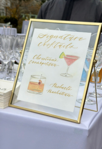 Christina and Mike Wedding - Signature Cocktail Sign - Brooklyn Botanic Garden - Courtesy of Bride