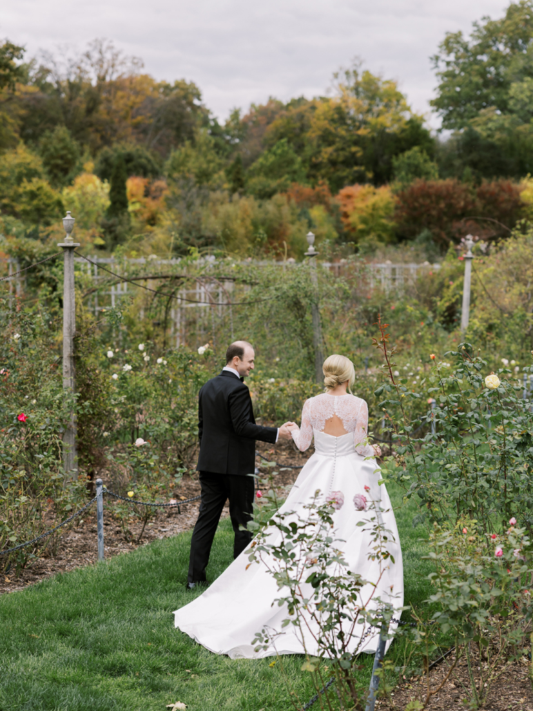 Christina and Mike Wedding - Bride and Groom Portrait - Brooklyn Botanic Garden - Sophie Kaye Photography