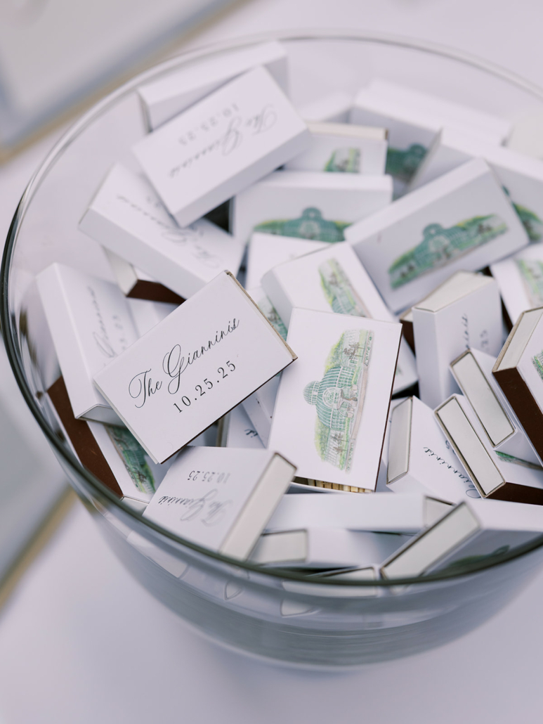 Christina and Mike Wedding - Personalized Wedding Matchboxes - Brooklyn Botanic Garden - Sophie Kaye Photography