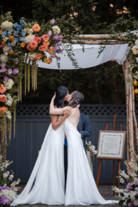 Katie and Alexa Wedding - First Kiss - New York Botanical Garden - Susan Stripling Photography