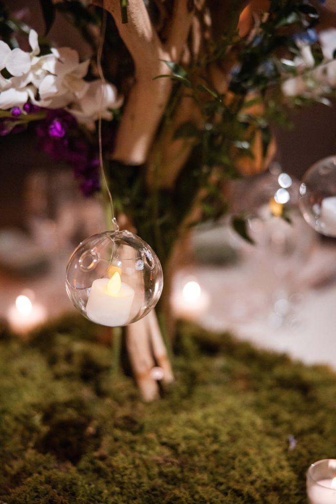 Katie and Alexa Wedding - Manzanita Tree Centerpiece Detail - New York Botanical Garden - Susan Stripling Photography