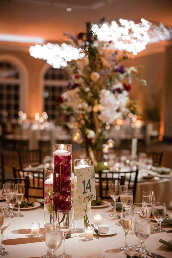 Katie and Alexa Wedding - Submerged Flower Centerpiece - New York Botanical Garden - Susan Stripling Photography