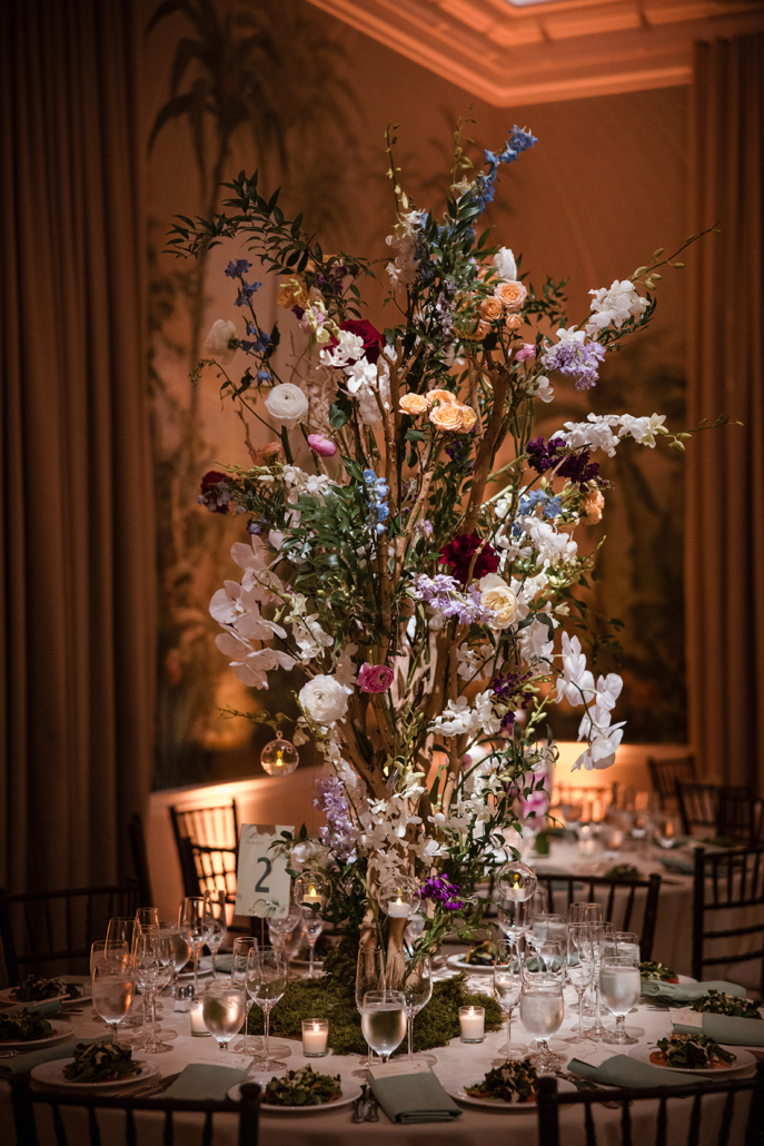 Katie and Alexa Wedding - Manzanita Tree Centerpiece - New York Botanical Garden - Susan Stripling Photography