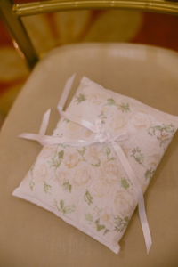 Corey and Hendrik Wedding - Ring Pillow - Private Club - Raegan Buckley