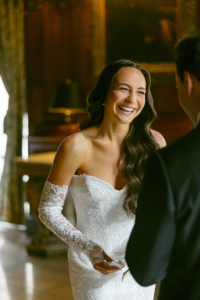 Corey and Hendrik Wedding - Bride Reading Vows - Private Club - Raegan Buckley