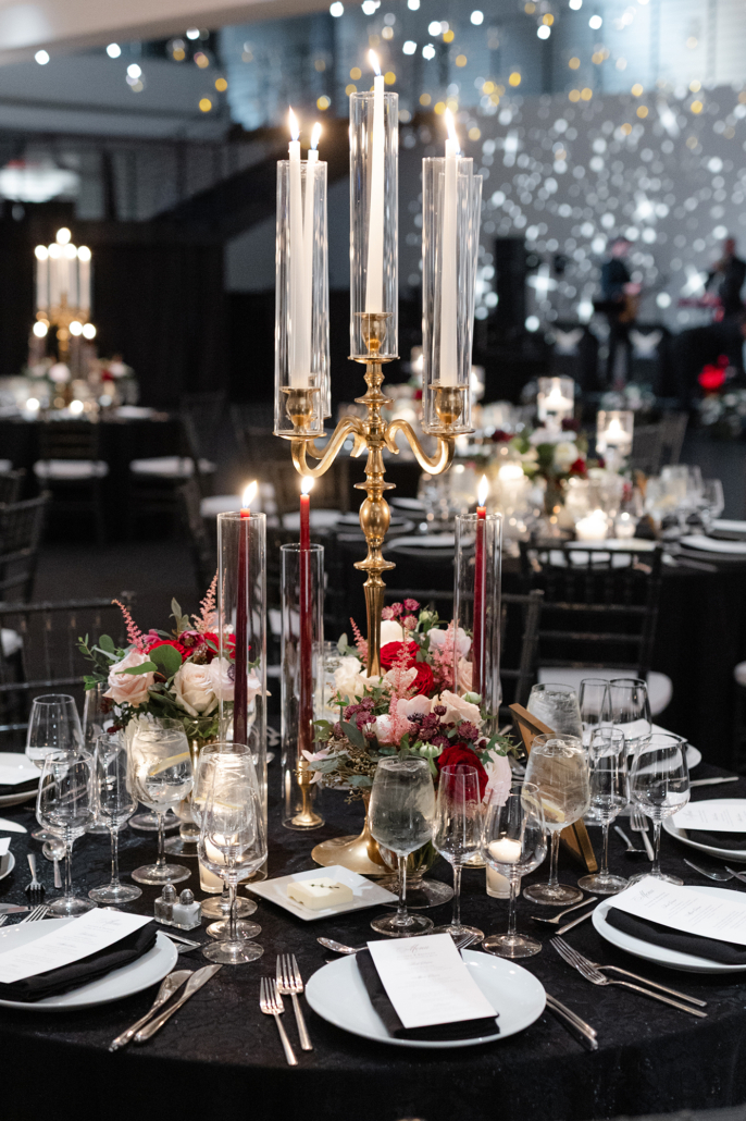 Allison and Brandon Wedding - Candelabra Centerpiece - Tribeca Rooftop 360 - Jaymo Jaymes