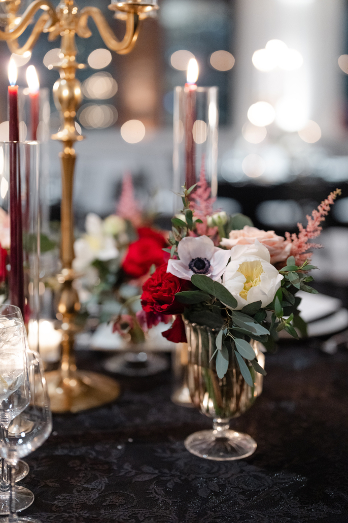 Allison and Brandon Wedding - Candelabra Centerpiece Detail - Tribeca Rooftop 360 - Jaymo Jaymes