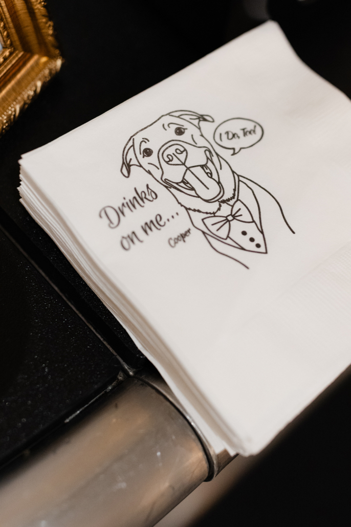 Allison and Brandon Wedding - Custom Cocktail Napkin - Tribeca Rooftop 360 - Jaymo Jaymes